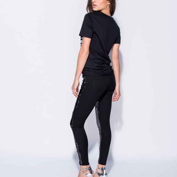 *LAST DAY CLEARANCE* Sequin Front Skinny Jeans - Picture 4 of 7